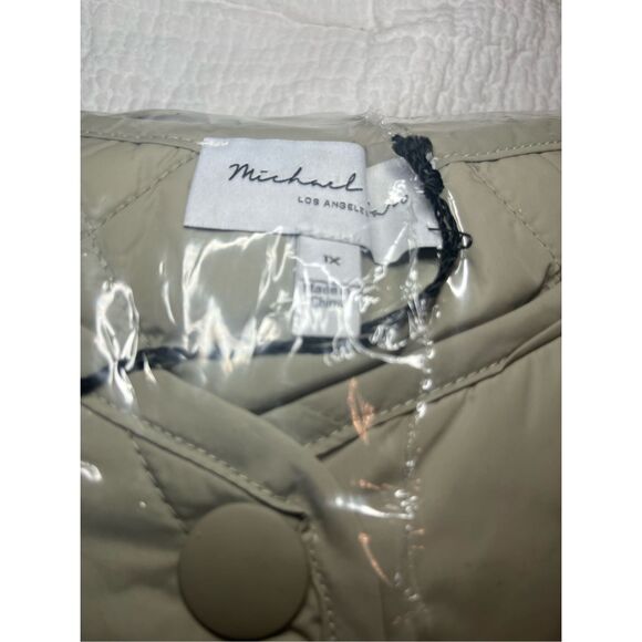 Michael Stars Sonnet Quilted Button Up Jacket Light Olive – New - Picture 10 of 11
